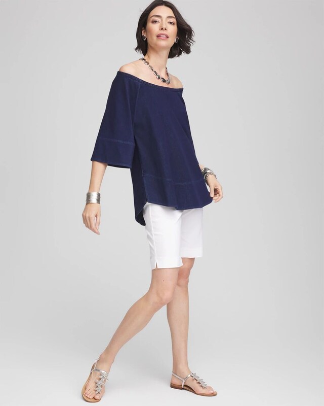 Off-the-Shoulder Denim Top - image 2